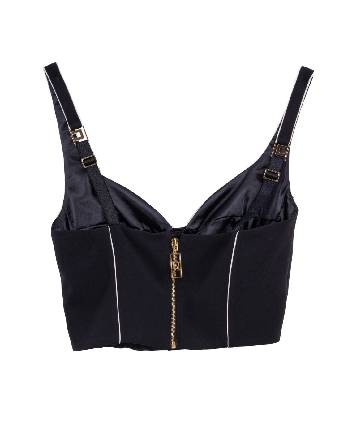 shop ELISABETTA FRANCHI  Top: Elisabetta Franchi top in crêpe con piping a contrasto.
Fodera in raso.
Spalline regolabili.
Zip sul retro.
Vestibilità aderente.
Composizione: 95%Poliestere 05%Elastane.
Made in Italy.. TO02451E2-685 number 1628031